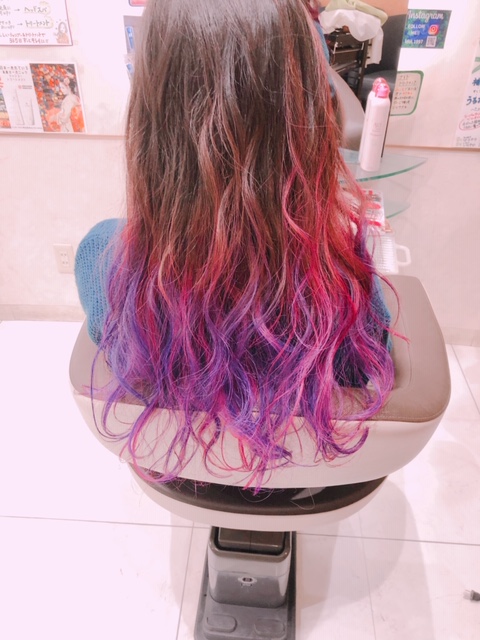 パープル ピンク グラデーションカラー 花巻の美容室ｉｄｏｌ アイドル Hair Make Idol美容室 花巻市